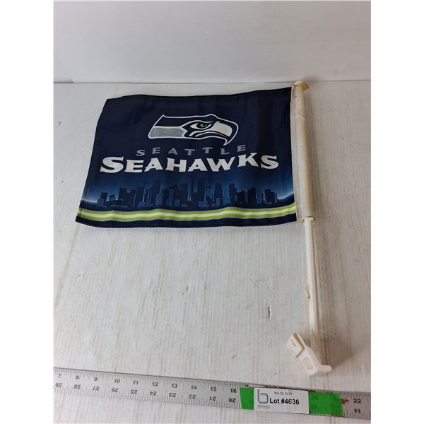 Seattle Seahawks Flag 14.5" x 11" & Window Stand