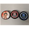Image 4 : (10) Collector Hockey Pucks- Calgary Flames, Toronto Maple Leafs, Hockey Hall of Fame, Misc.