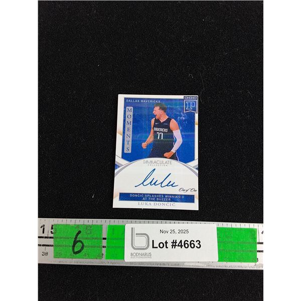 Panini Immaculate Collection Luka Doncic Trading Card - Authenticity Not Guaranteed