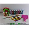 Image 1 : Various Acrylic Paint, Coloring Pencils, Paint Brushes, Small Dust Pan
