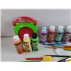 Image 2 : Various Acrylic Paint, Coloring Pencils, Paint Brushes, Small Dust Pan