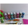 Image 3 : Various Acrylic Paint, Coloring Pencils, Paint Brushes, Small Dust Pan