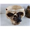 Image 2 : Decorative Candle Holder, Outdoor Halloween Skull Planter - Some Damage