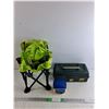 Folding Kids Chair 13" x 9" x 9" , Vaseline, Plano Tackle Box 12" x 6" x 5"