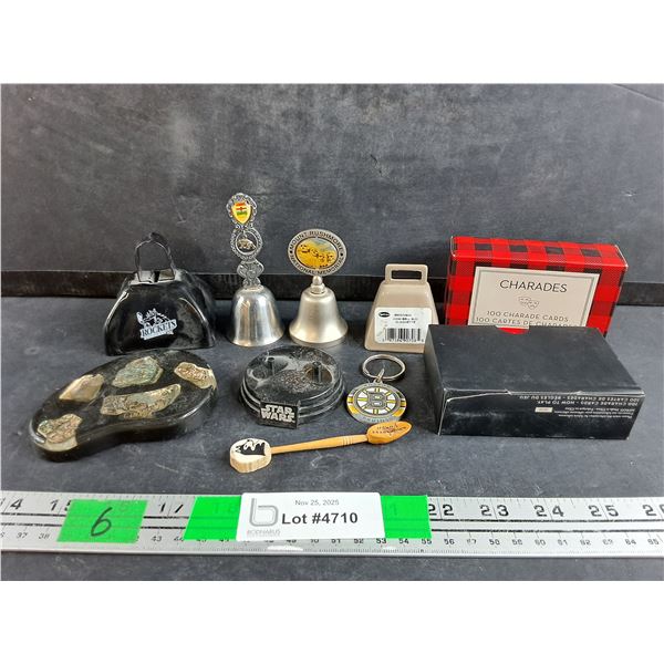 Boston Bruins Key Chain, Souvenir Bells, Charade Cards , Misc Souvenirs