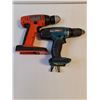 Image 4 : (1) Makita 18V Cordless Drill and (1) Black&Decker Cordless Drill-Note: No Batteries