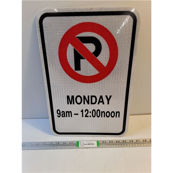 Metal No Parking Sign-12"x18"