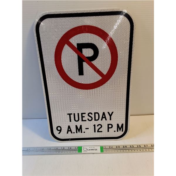 Metal No Parking Sign-12"x18"