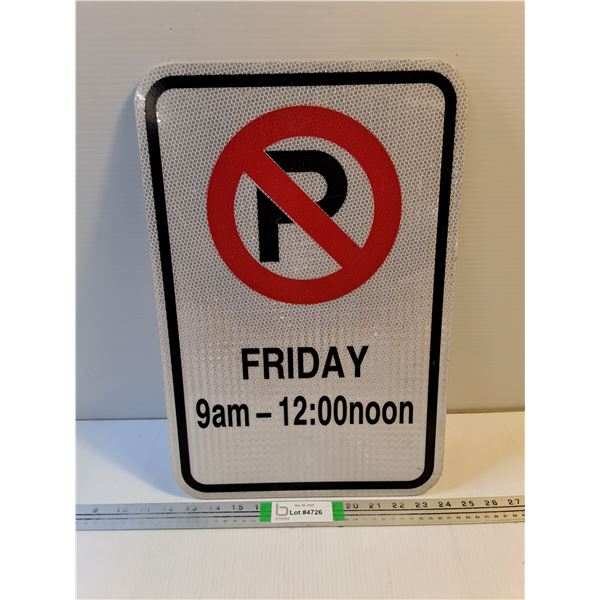 Metal No Parking Sign-12"x18"