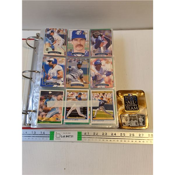 Binder of Baseball Cards-Including Blue Jay Rookies and All CenturyTeam Playing Cards