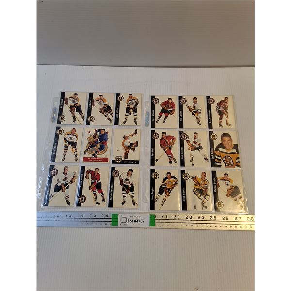 (2) Sheets of Parkhurst Hockey Cards Featuring Chicago and Boston