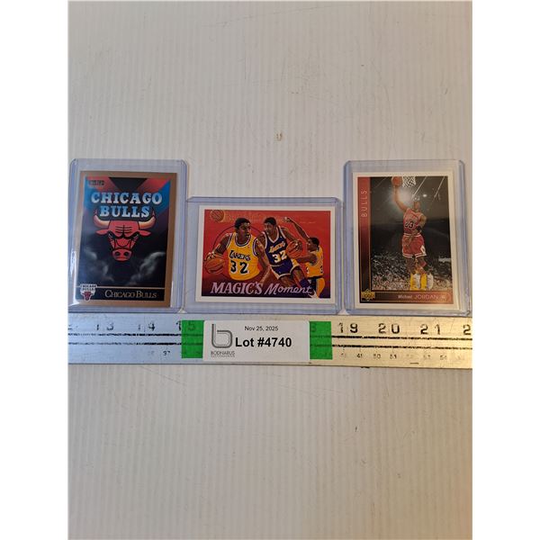 (3) NBA Cards featuring Michael Jordan and Magic Johnson