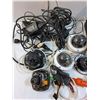 Image 2 : Crate With Various Security Cameras & Equipment- As Is, Recorder Powers On