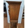 Image 5 : * Antique Hand-Carved 2-Piece Oak Cabinet w/Barley Twist Legs, Key - 17x31x62" - Pickup Only