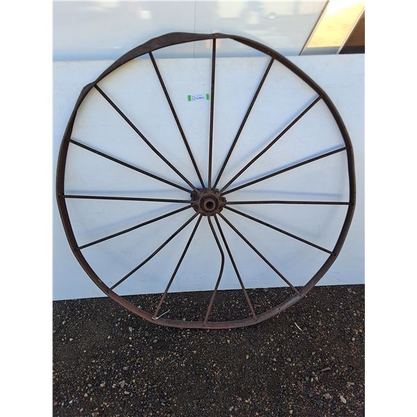** Vintage Metal Wagon Wheel - 4.5' Diameter - Pickup Only