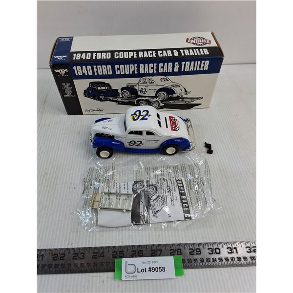 ERTL Wix Filters In Box 1940 Ford Coupe Race Car Locking Coin Bank - Missing Trailer