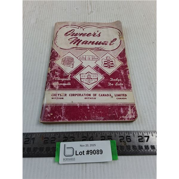 Vintage Chrysler Owner's Manual