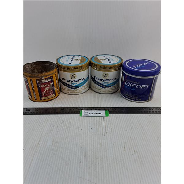 (4) Tobacco Tins (MacDonald & Player's)