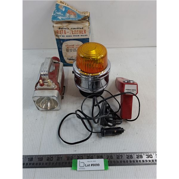 Vintage Roto-Flasher, Flashlight, Car Defroster - All Untested, As is