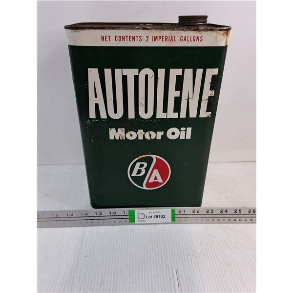 Vintage B/A Motor Oil Can-0 2 Gallon Size