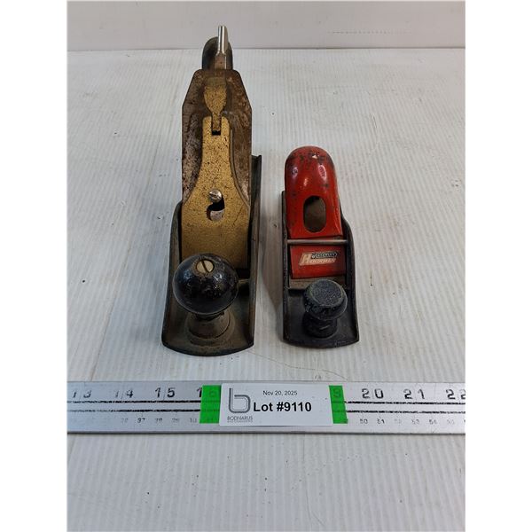 (2) Vintage Block Planes-The red one is marked Stanley