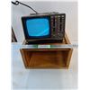 Image 1 : Citizen 5" Black/White TV/Radio With Wooden Storage Box- powers on