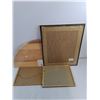 Image 2 : (3) Wood-Framed Pictures - Largest 14x17", NIB Wooden Corner Shelf