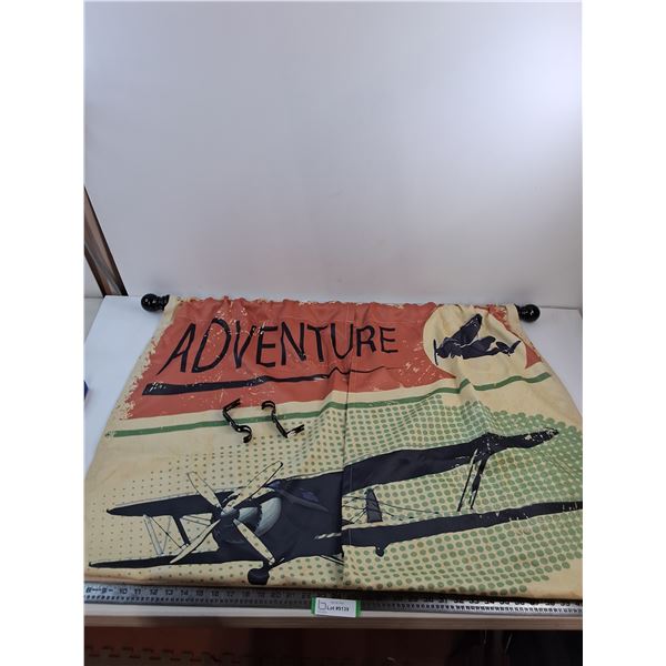 "Adventure" Window Curtain w/Rod & Anchors - 36" x 37"