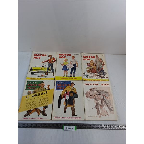 (6) Vintage 1957 Chilton's Motor Age Magazines