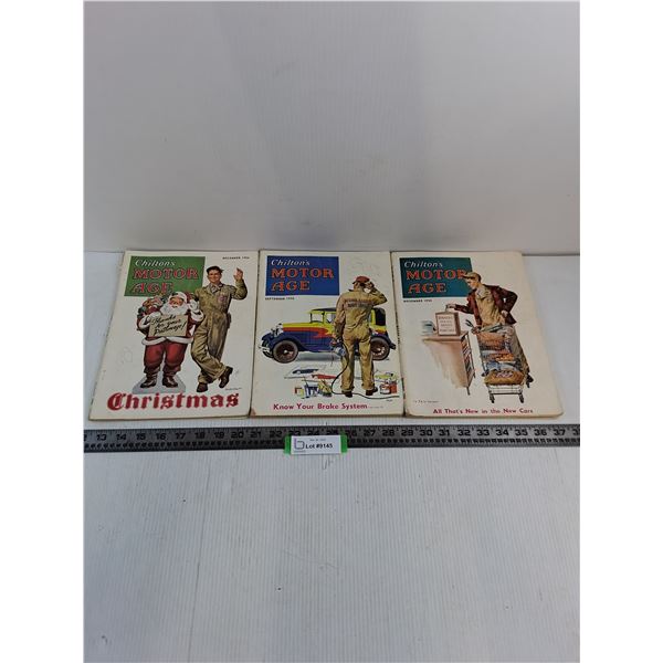 (3) Vintage 1956 Chilton's Motor Age Magazines