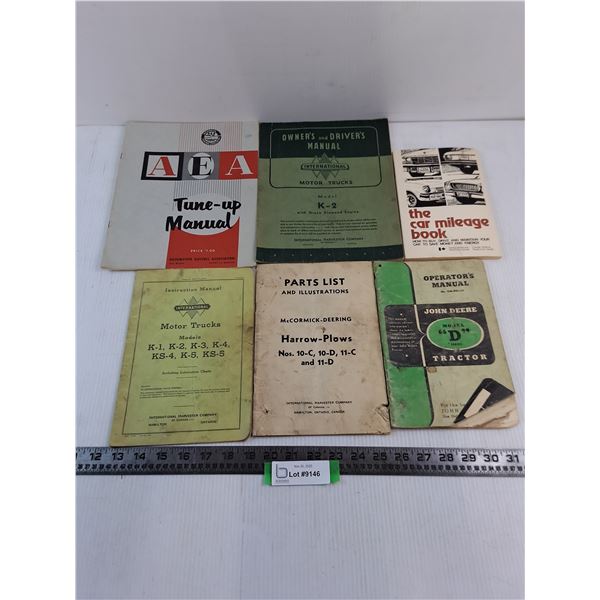 (6) Vintage Technical Manuals/Parts List