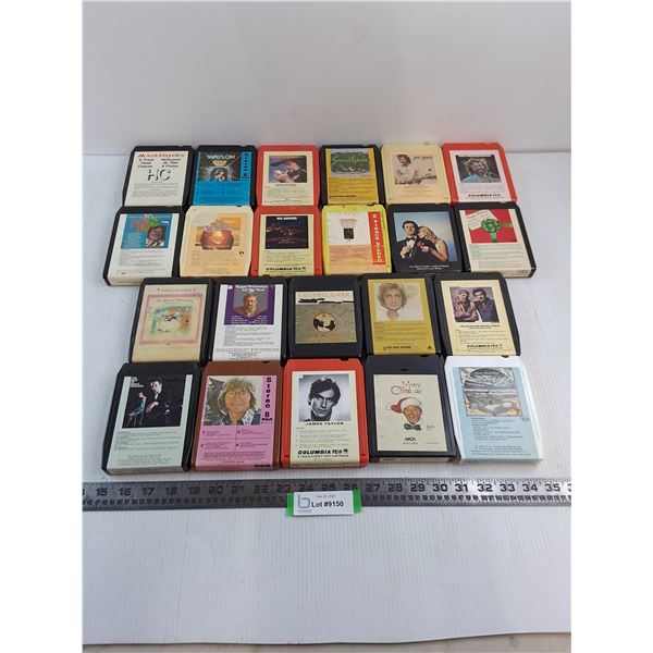 (22) Vintage 8-Track Cassette Tapes (Waylon Jennings, Don Ho, John Denver)