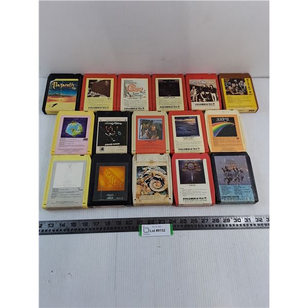 (16) Vintage 8-Track Cassette Tapes (Nazareth, April Wine, David Bowie)