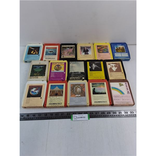 (16) Vintage 8-Track Cassette Tapes (Elton John, John Lennon, Earth Wind & Fire)