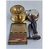 Image 2 : Brass Candle Holder, Silver-Plated Shaving Cup, Vintage Stamps & Lettering