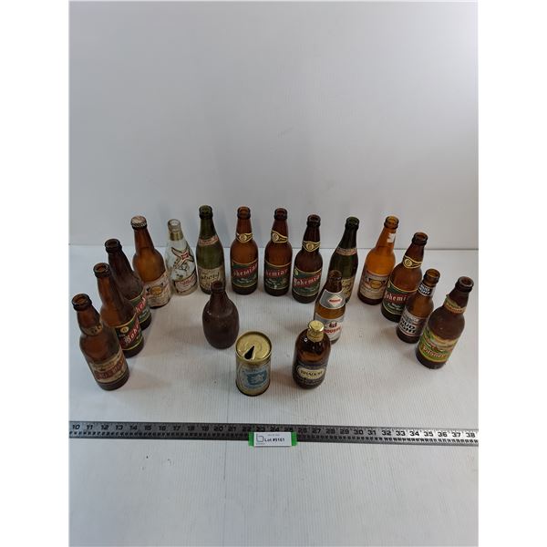 (18) Vintage Glass Beer Bottles/Molson Tin Can - Pickup Only