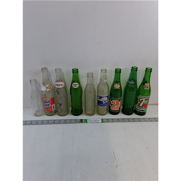 (10) Vintage Glass Soft Drink Bottles