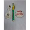 Image 4 : Lot of Vintage Bottle Caps,(2) Badges,(2) Fridge Magnets,(2) Sprite Cap Snap Seal,Canada Dry Pen