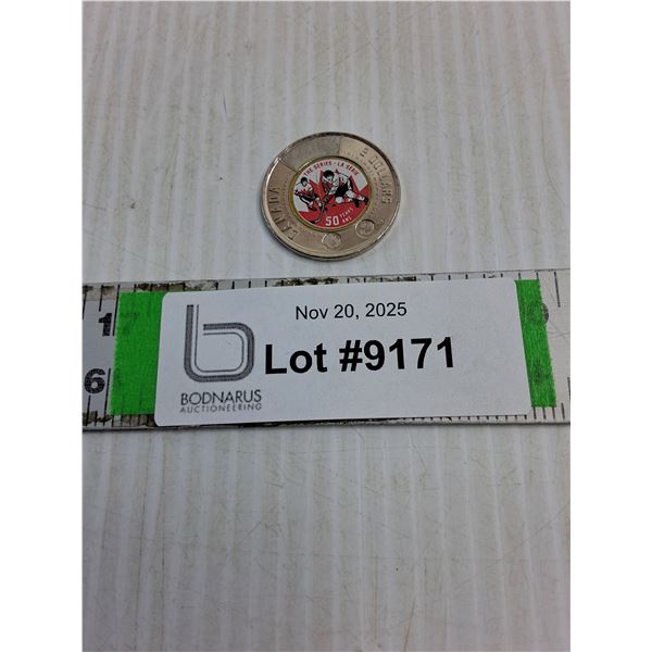 (1) 2022 Canada 50th Anniversary Hockey Summit Colored Two Dollar Coin