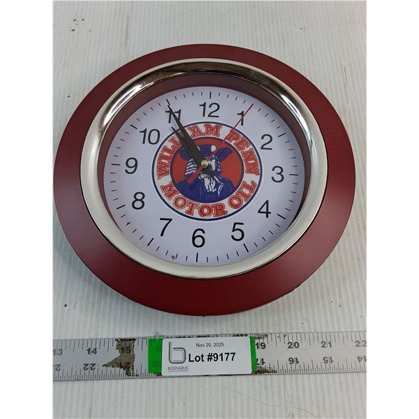 (1) William Penn Motor Oil Wall Clock-working