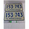 Image 1 : (1) Set of 1976 Saskatchewan License Plates