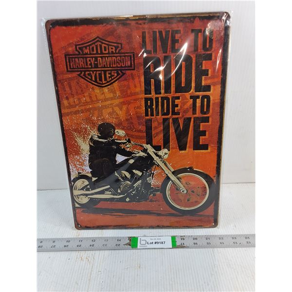 Harley Davidson Sign-12"x16"-sealed reproduction