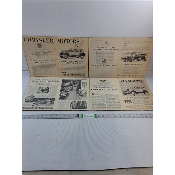 (4) Vintage Automotive Ads from 1929