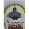 Image 3 : Coca Cola Coke Glass Bottle Opener Hanging Wood Wall Mount Cap Receptacle
