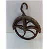 Image 3 : Vintage Cast Iron Well Pulley and Stoneware Jug