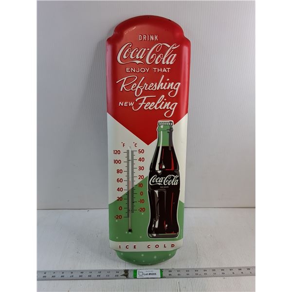Coca Cola Refreshing Metal Wall Thermometer -27" Tall