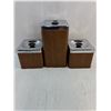 Image 3 : Set of (3) MCM Kenmore Canisters