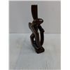 Image 4 : African Wood Sculpture-Crouching Man Playing Horn