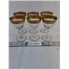 (6) Vintage Gold Rimmed Cordial Glasses