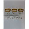 Image 2 : (6) Vintage Gold Rimmed Cordial Glasses